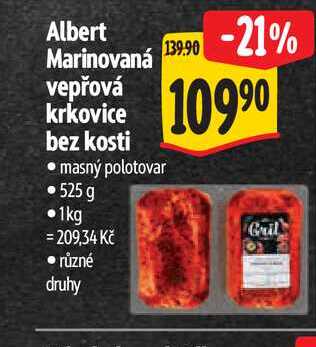 Albert Marinovaná vepřová krkovice bez kosti 525 g
