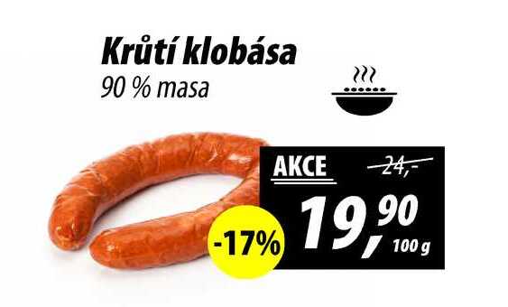Krůtí klobása 90% masa, 100 g