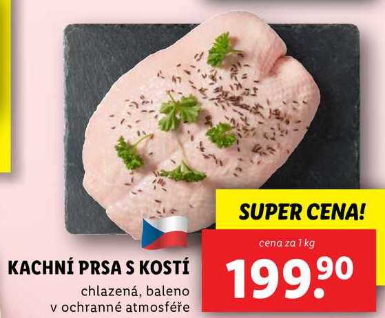 KACHNÍ PRSA S KOSTÍ, cena za 1 kg