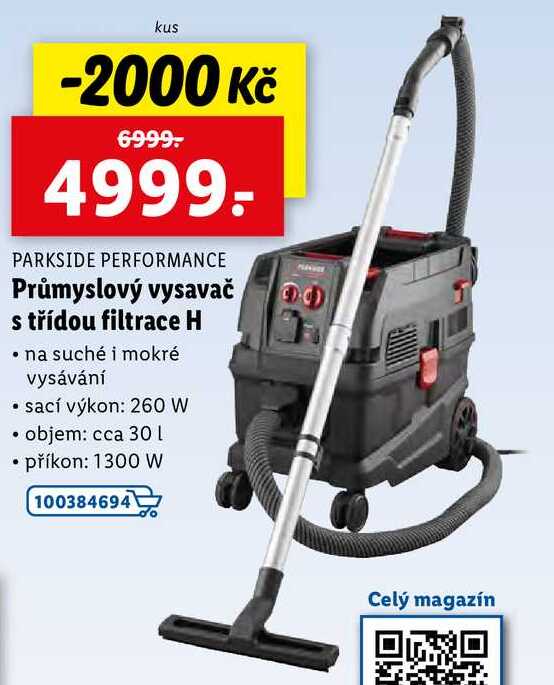 Průmyslový vysavač s třídou filtrace H 