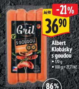 Albert Klobásky s goudou, 170 g