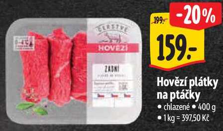 Hovězí plátky na ptáčky, 400 g