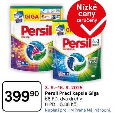 Persil Prací kapsle Giga, 68 PD, dva druhy 