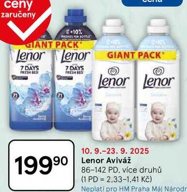 Lenor Aviváž, 86-142 PD, více druhů 