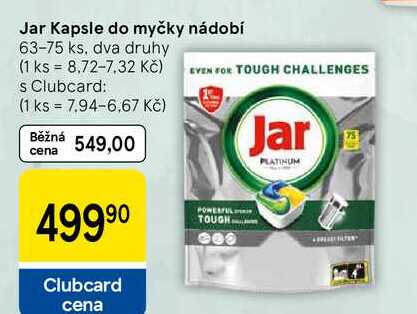 Jar Kapsle do myčky nádobí, 63-75 ks, dva druhy 