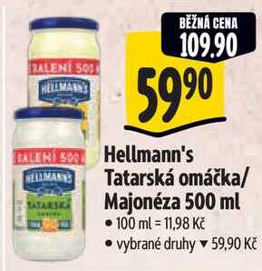 Hellmann's Tatarská omáčka/ Majonéza, 500 ml 