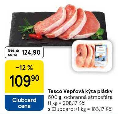 Tesco Vepřová kýta plátky, 600 g 