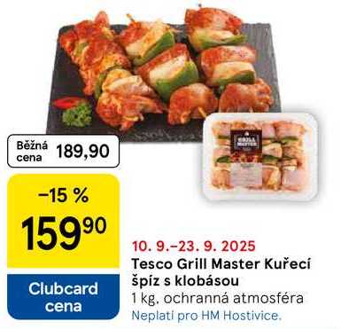 Tesco Grill Master Kuřecí špíz s klobásou, 1 kg 