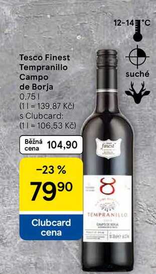 Tesco Finest Tempranillo Campo de Borja, 0.75 l