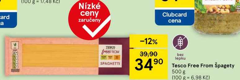 Tesco Free From Špagety, 500 g 