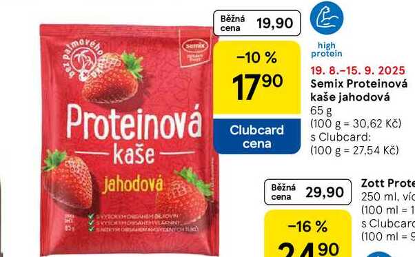 Semix Proteinová kaše jahodová, 65 g  