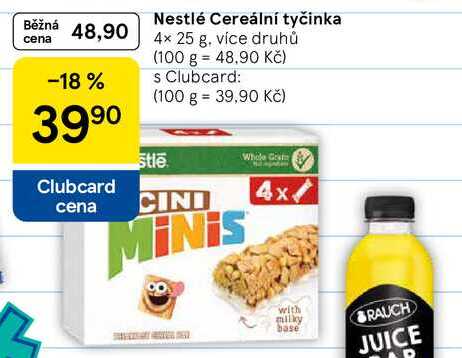 Nestlé Cereální tyčinka, 4× 25 g, více druhů 