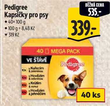 Pedigree Kapsičky pro psy, 40x 100 g