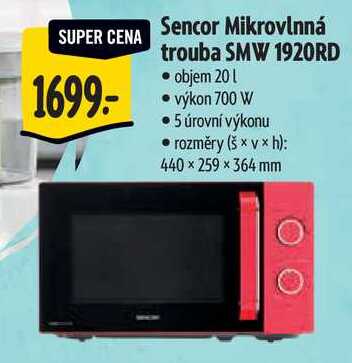 Sencor Mikrovlnná trouba SMW 1920RD 