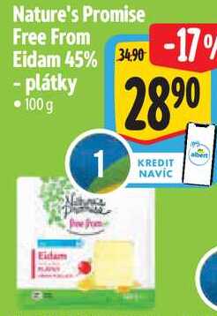 Nature's Promise Free From Eidam 45% - plátky, 100 g