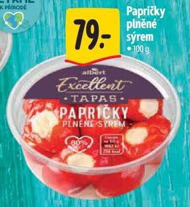 Papričky plněné sýrem, 100 g 