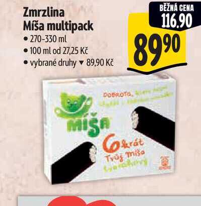 Zmrzlina Míša multipack  270-330 ml 