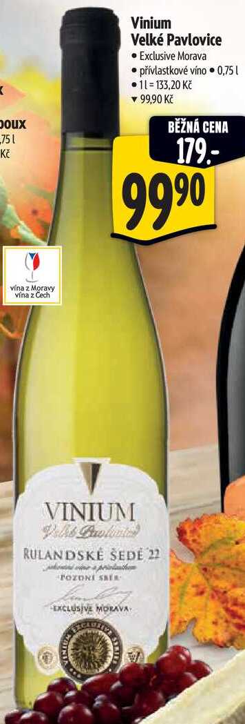 Vinium Velké Pavlovice Exclusive Morava, 0,75 l