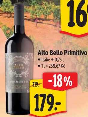 Alto Bello Primitivo, 0,75 l
