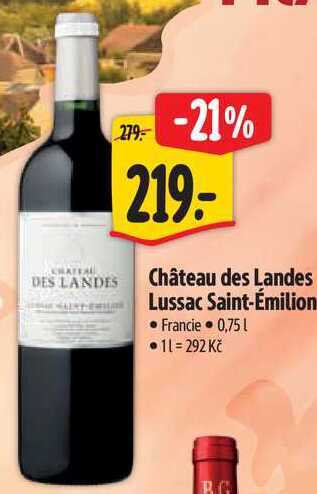 Château des Landes Lussac Saint-Émilion, 0,75 l