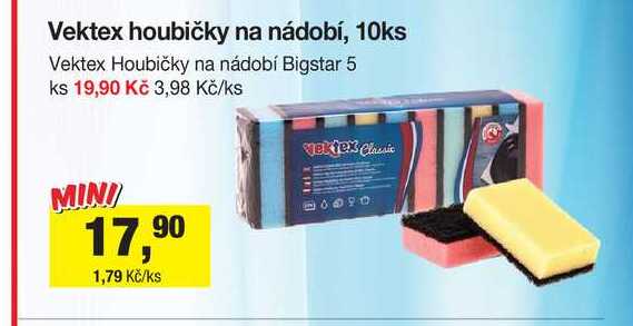 Vektex houbičky na nádobí, 10ks 