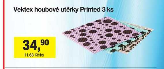 Vektex houbové utěrky Printed 3 ks