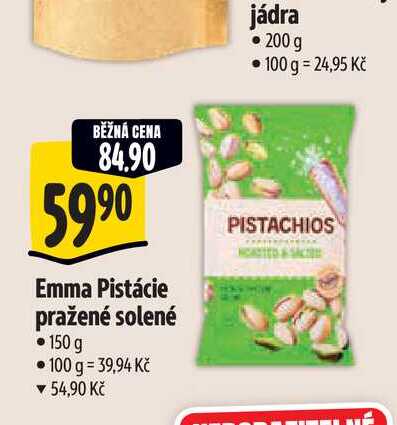   Emma Pistácie pražené solené 150 g  