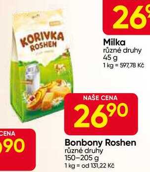Bonbony Roshen různé druhy 150-205 g