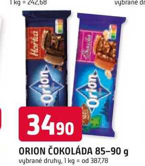 ORION ČOKOLÁDA 85-90 g