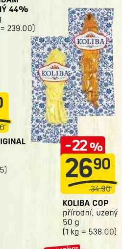 KOLIBA COP přírodní, uzený 50 g 