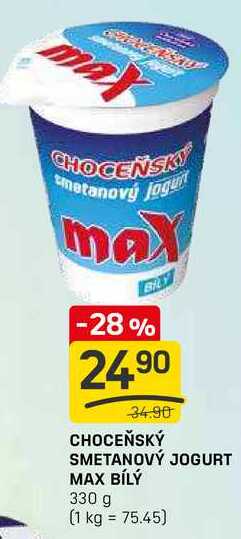 Choceňská Mlékárna Choceňský smetanový jogurt max bílý 330g
