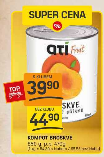 KOMPOT BROSKVE 850 g. p.p. 470g