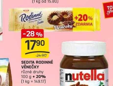 SEDITA RODINNÉ VĚNEČKY různé druhy 100 g