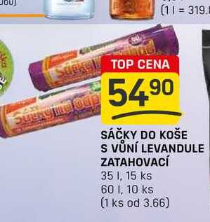 SÁČKY DO KOŠE S VŮNÍ LEVANDULE ZATAHOVACÍ 35 I, 15 ks
