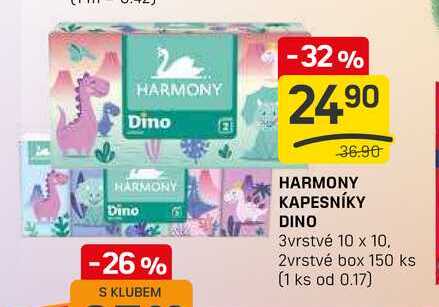 HARMONY KAPESNÍKY DINO 3vrstvé 10 x 10