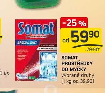 SOMAT PROSTŘEDKY DO MYČKY vybrané druhy