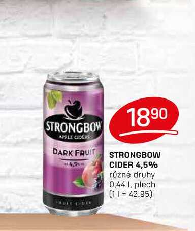 STRONGBOW CIDER 4,5% různé druhy 0,44 1, plech 
