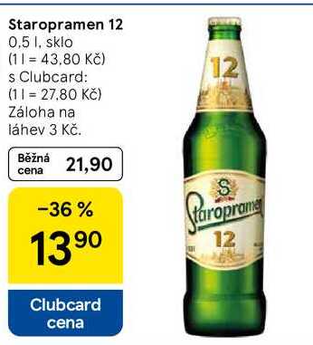 Staropramen 12, 0,5 l, sklo  