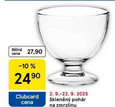Skleněný pohár na zmrzlinu 