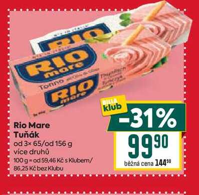 Rio Mare Tuňák od 3x 65/od 156 g 