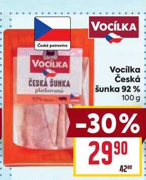 Vocilka Česká šunka 92% 100 g
