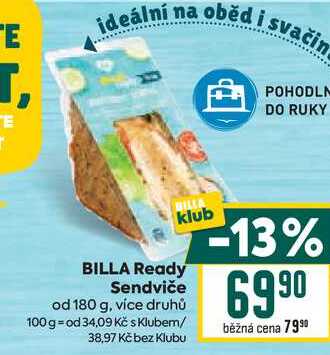 BILLA Ready Sendviče od 180 g 