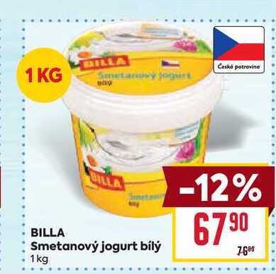 BILLA Smetanový jogurt bílý 1 kg 