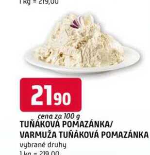 TUŇÁKOVÁ POMAZÁNKA/ VARMUŽA TUŇÁKOVÁ POMAZÁNKA 100 g