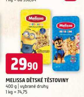 MELISSA DĚTSKÉ TĚSTOVINY 400 g 