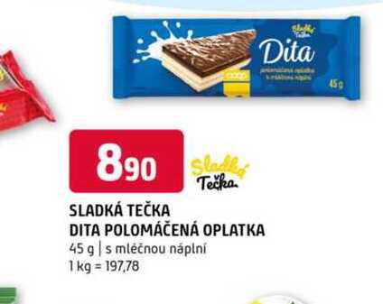 SLADKÁ TEČKA DITA POLOMÁČENÁ OPLATKA 45 g 