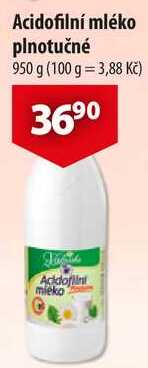 Acidofilní mléko plnotučné, 950 g   v akci