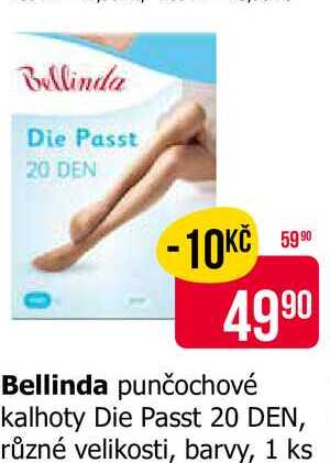 Bellinda punčochové kalhoty Die Passt 20 DEN, různé velikosti, barvy, 1 ks 