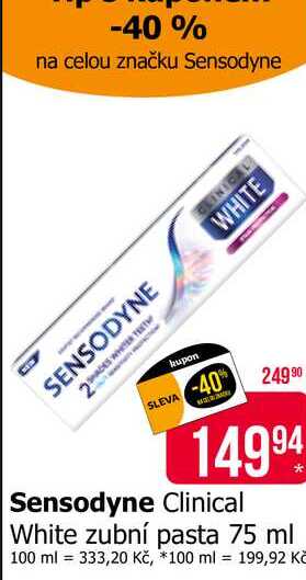 Sensodyne Clinical White zubní pasta 75 ml 