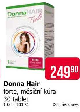 Donna Hair forte, měsíční kúra 30 tablet 